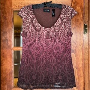 Access wine color short sleeve shirt Size Large
